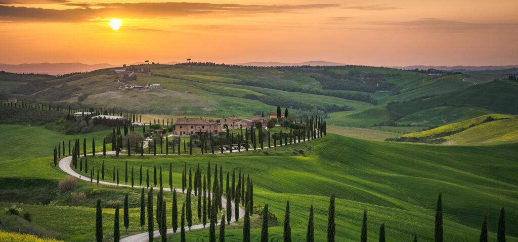 Strada nei colli toscani